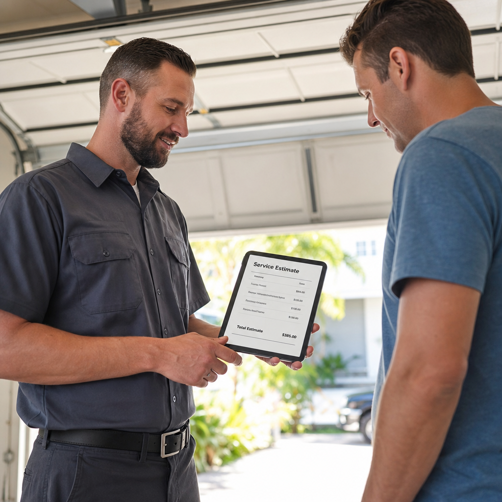 Illustration for garage door repair in West Perrine
