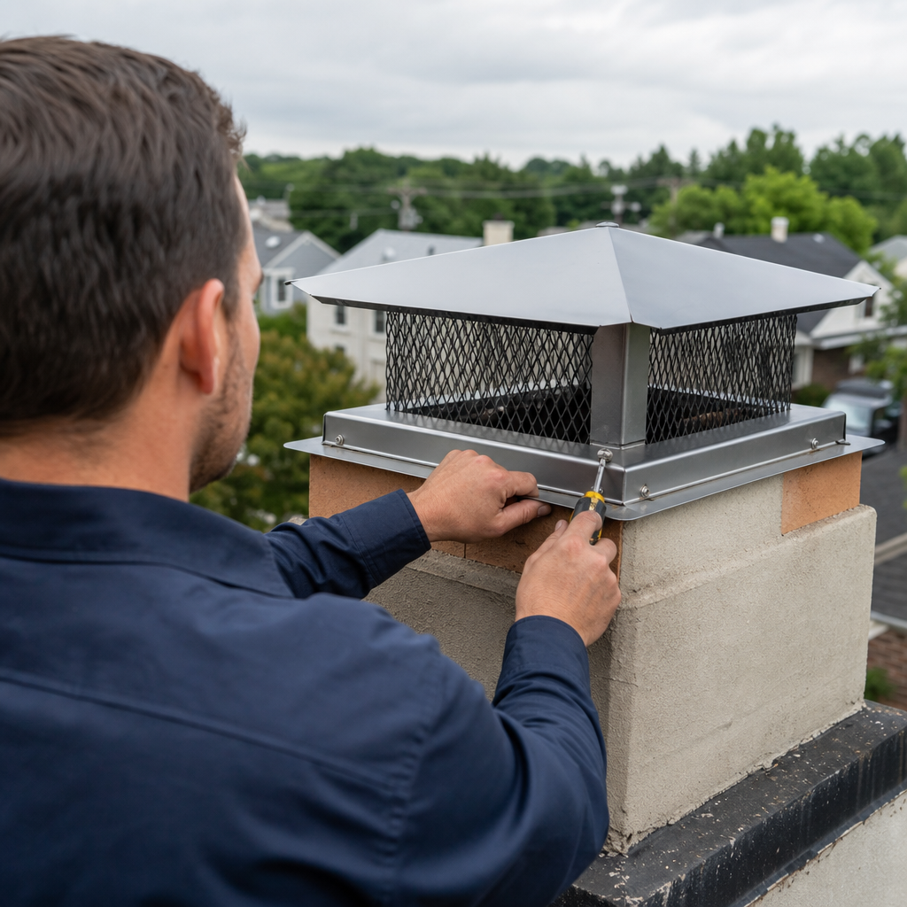 Illustration for chimney inspection and cleaning
