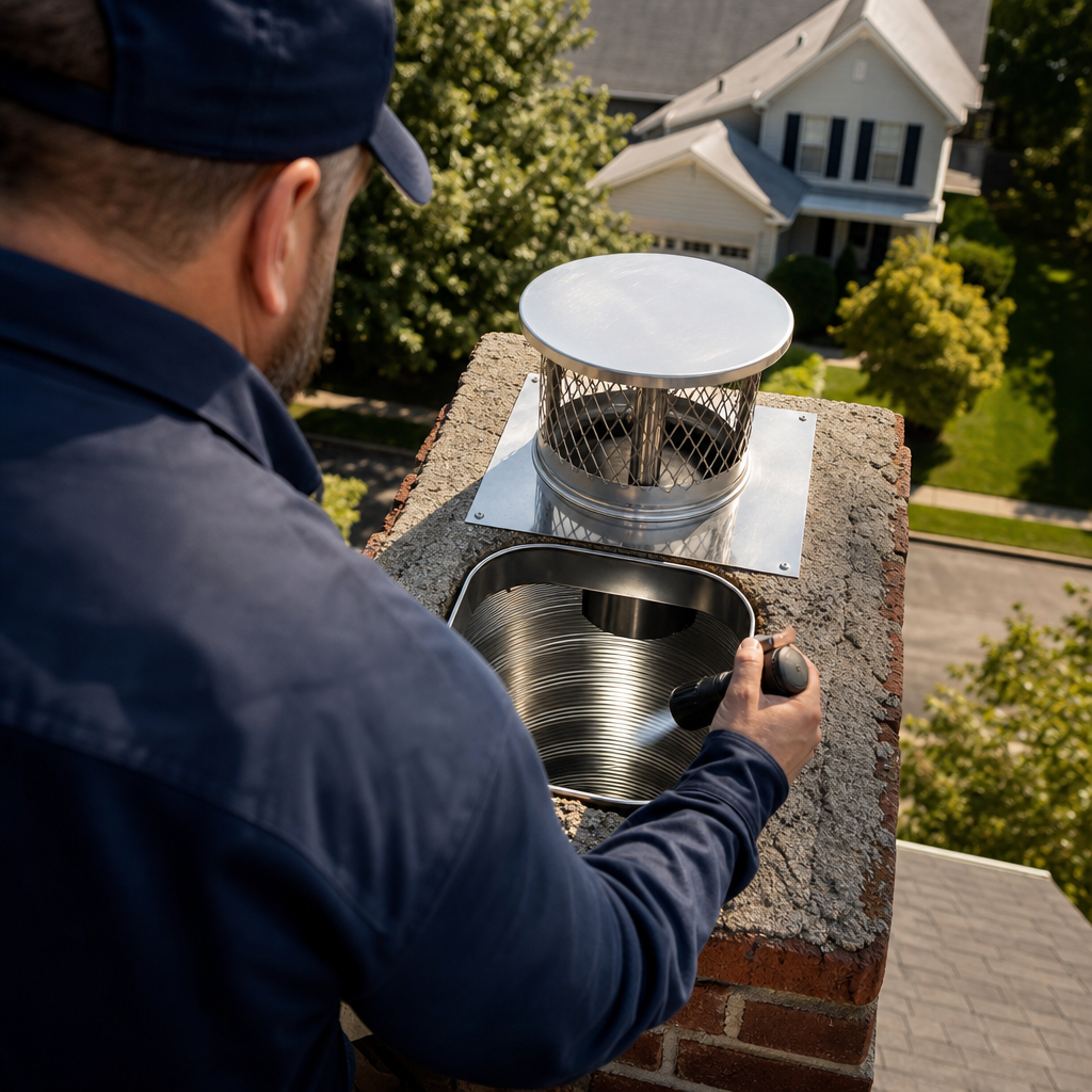 Illustration for professional chimney cleaning near me
