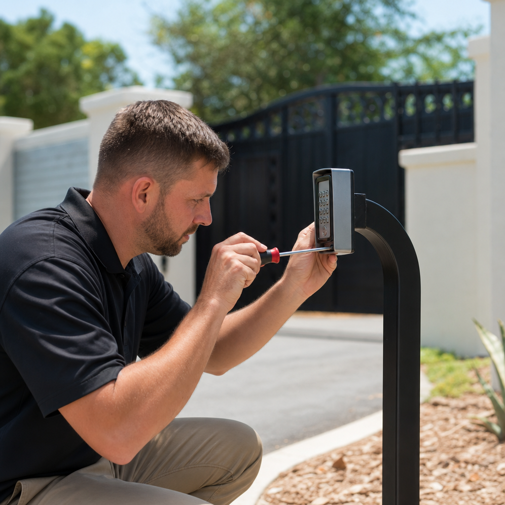 Illustration for keypad gate entry systems