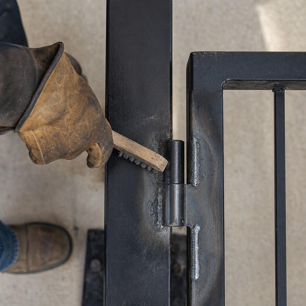 Illustration for gate hinge repair in Copper Canyon