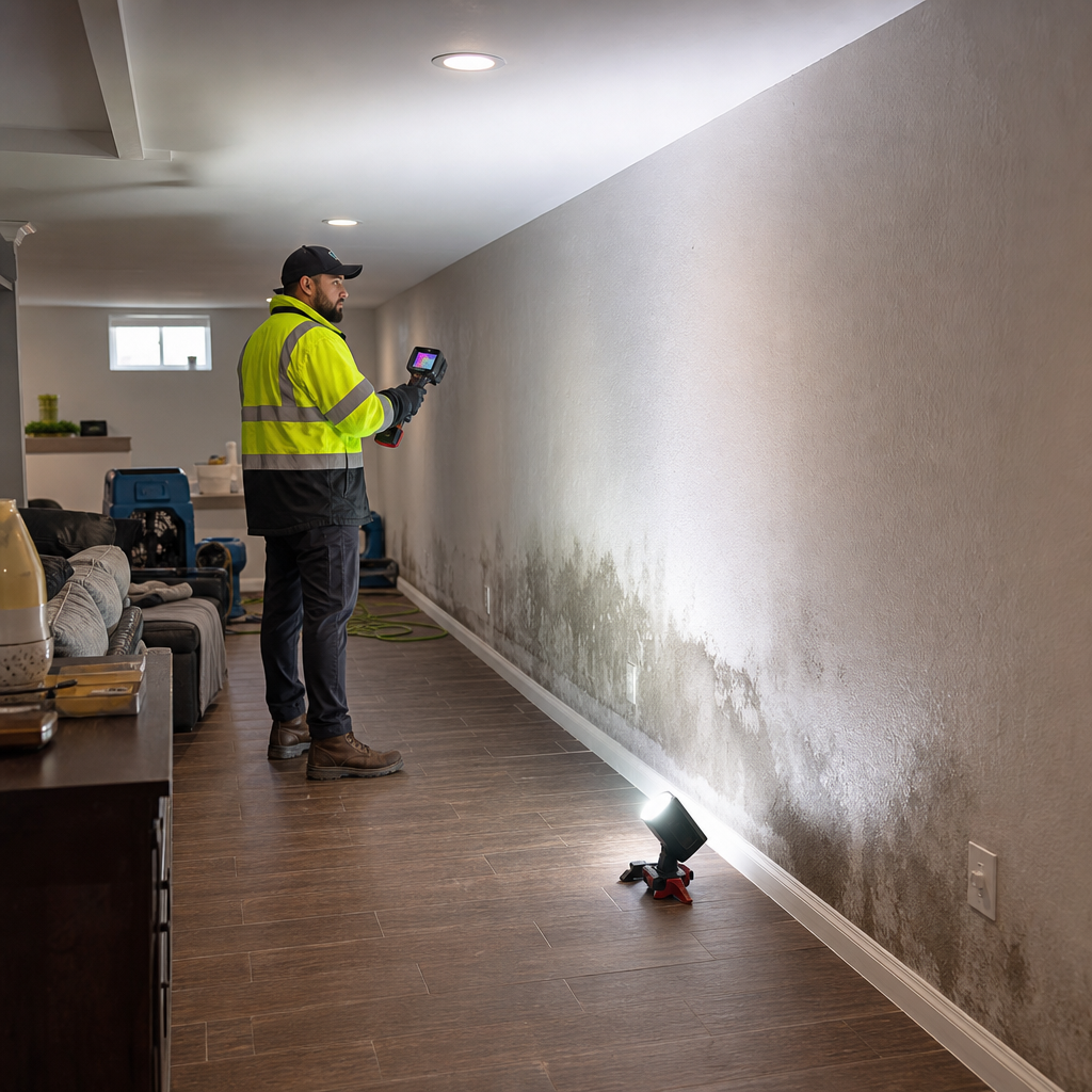 Illustration for water damage restoration in Bayside