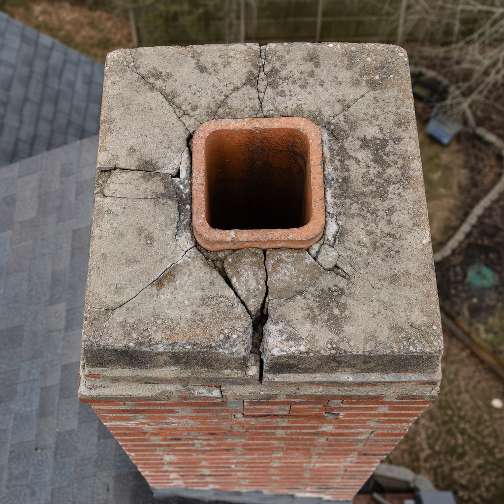 Illustration for chimney crown repair in Johnson City