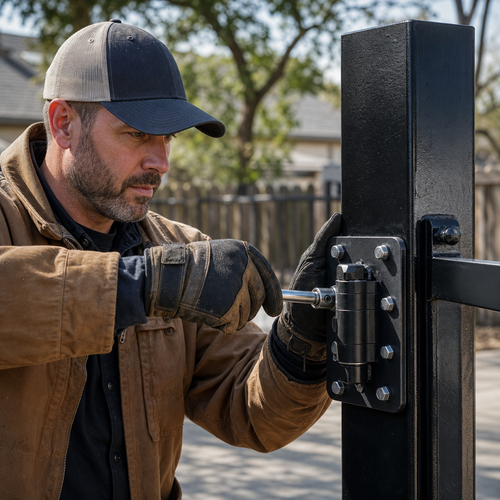 Illustration for how to fix sagging gate post