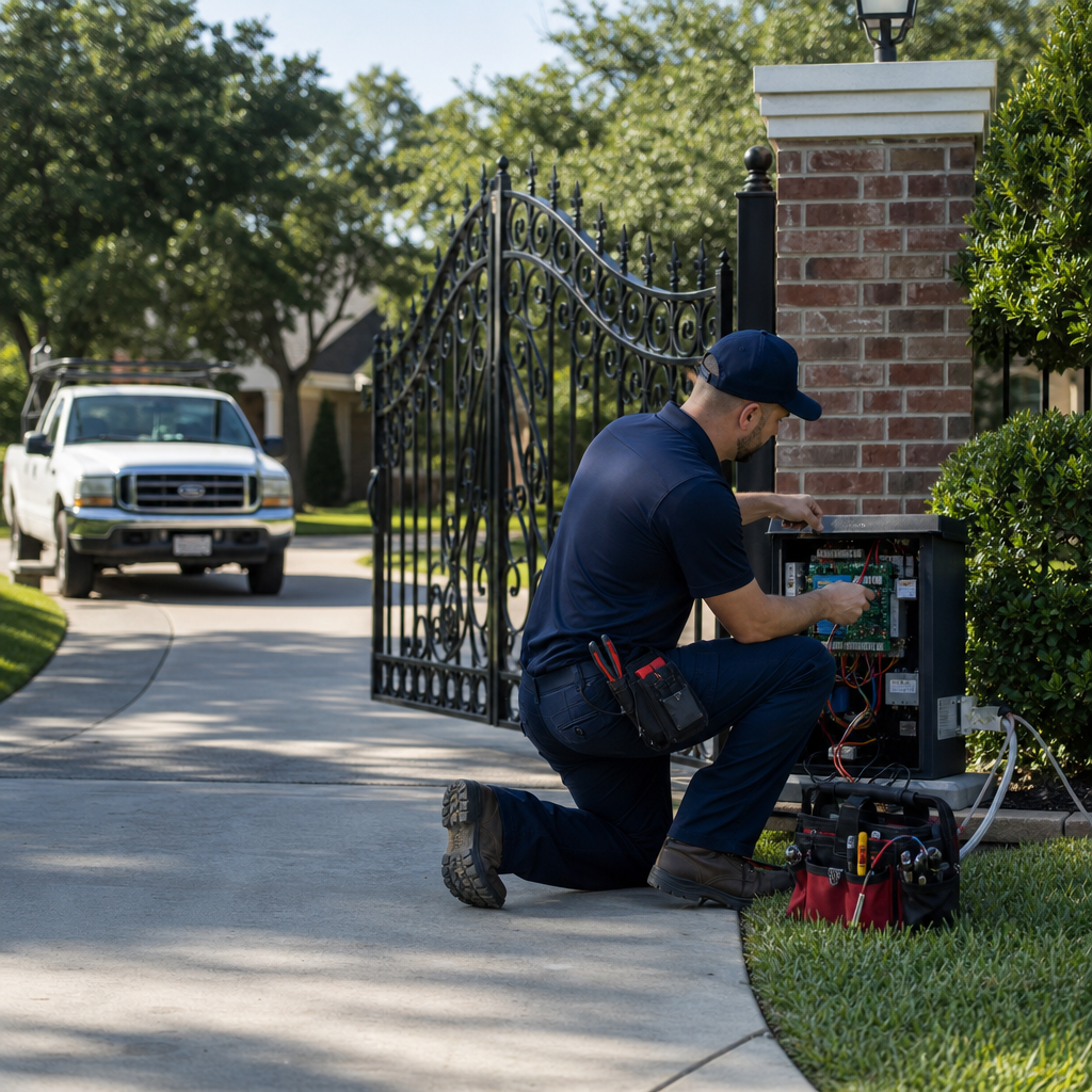 Illustration for driveway gate sensor repair euless
