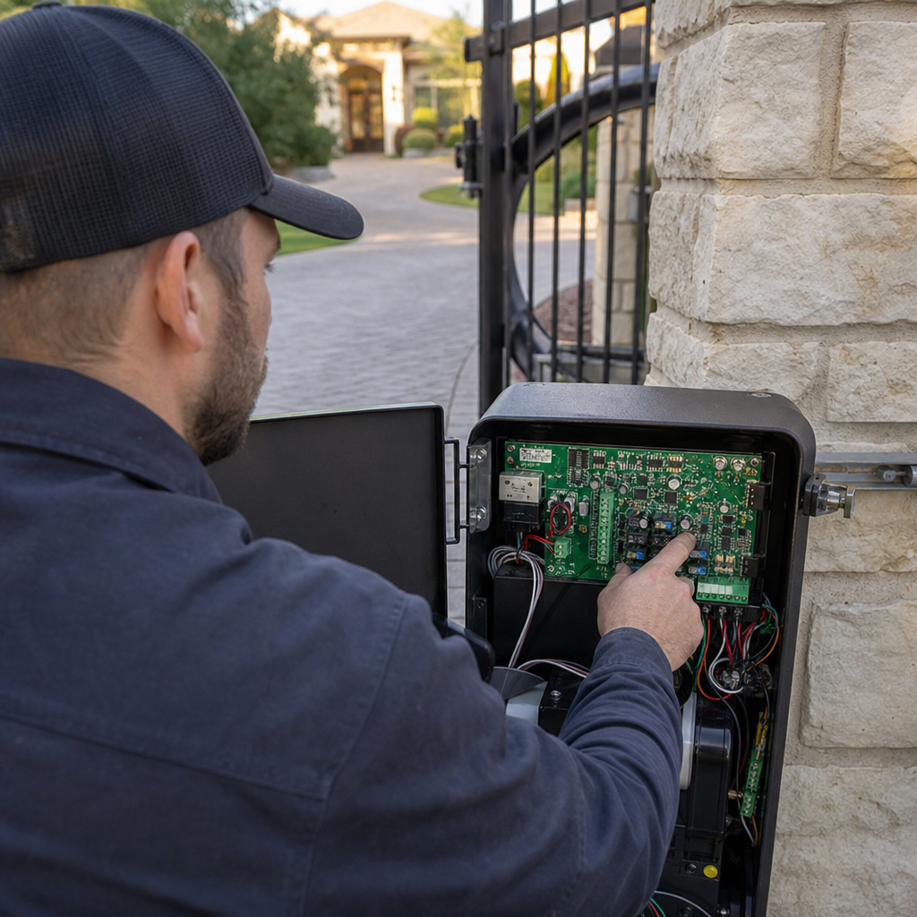 Illustration for automatic gate stuck open