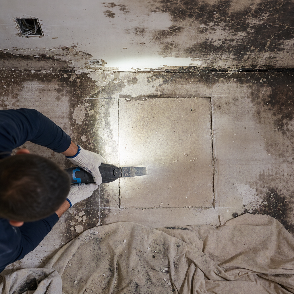 Illustration for fire restoration damage