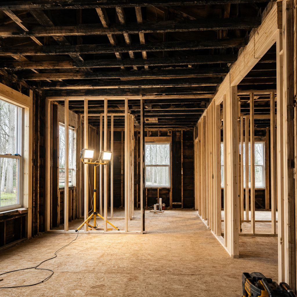 Illustration for fire damage restoration