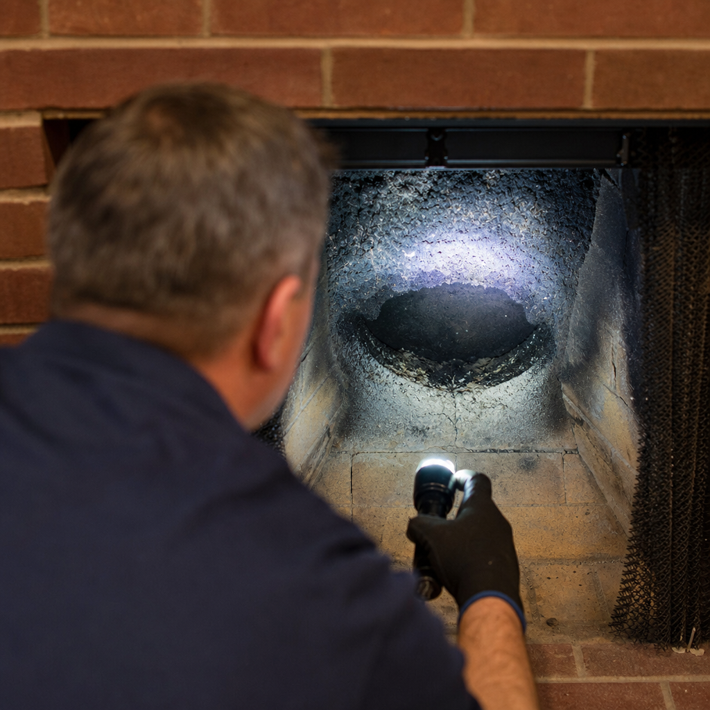 Illustration for chimney cleaning in Hauppauge