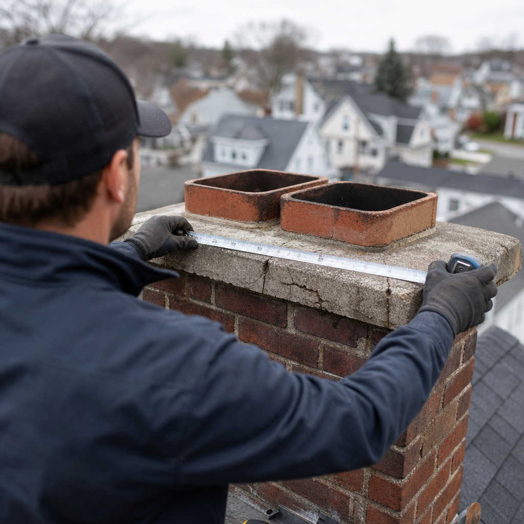 Illustration for chimney crown repair in Waterbury