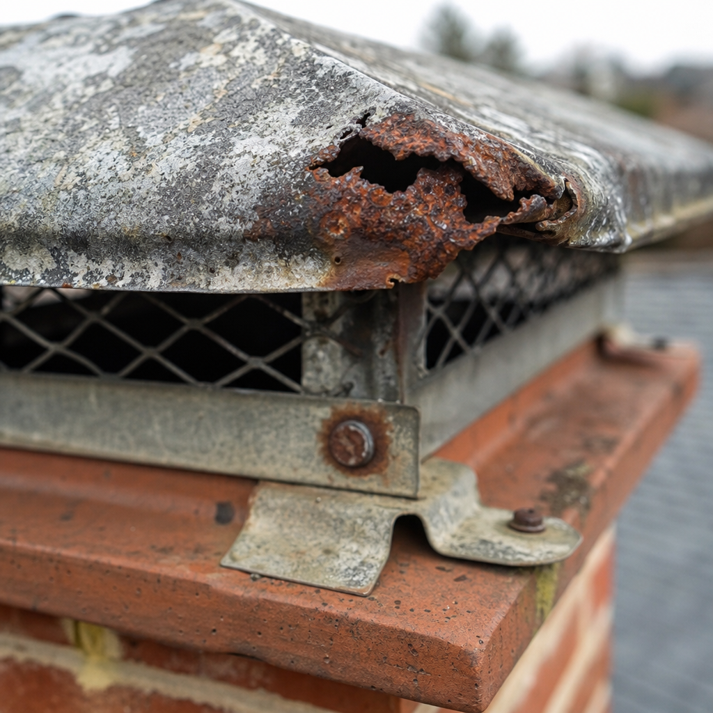 Illustration for chimney cap replacement in Danbury