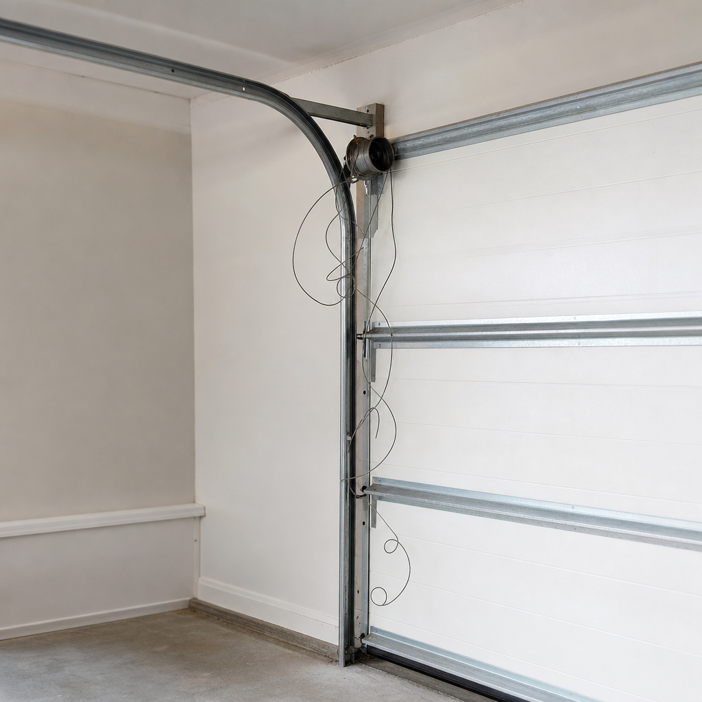 Illustration for emergency garage door cable repair