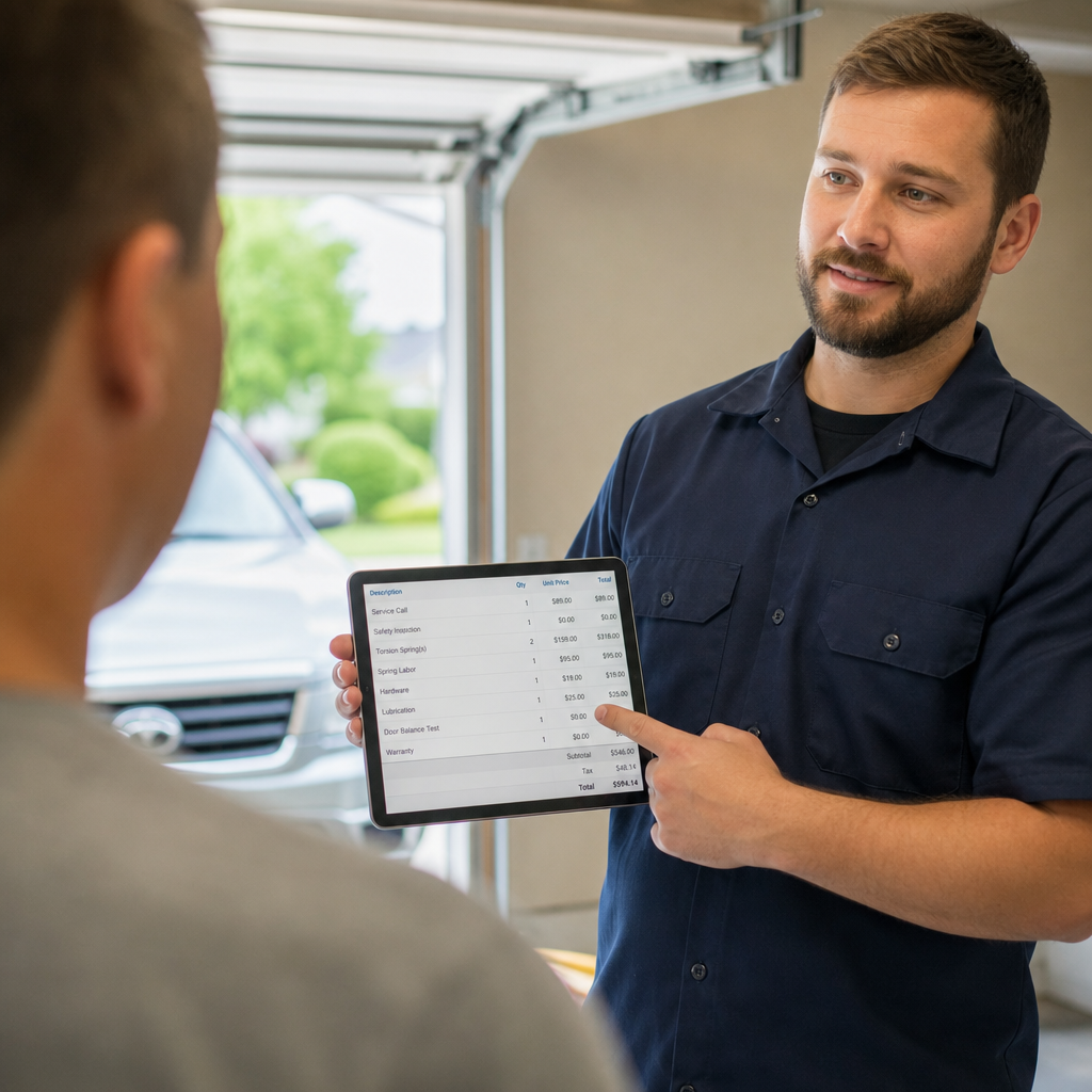 Illustration for garage door off track repair