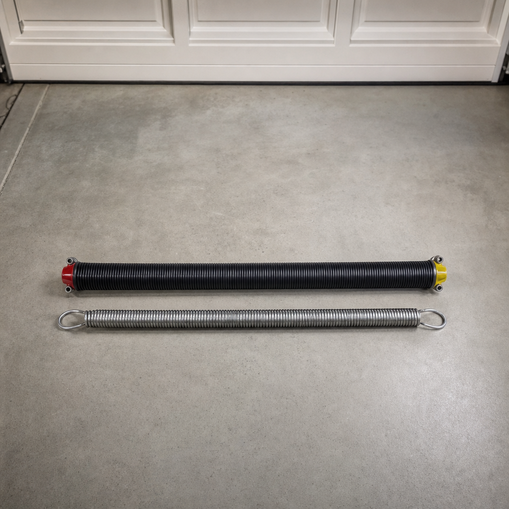 Illustration for broken garage door spring repair