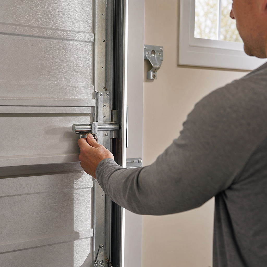 Illustration for how to lock garage door from inside