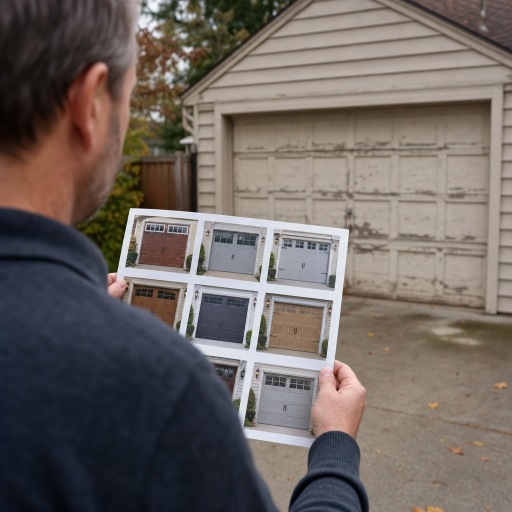 Illustration for single car garage door installation cost