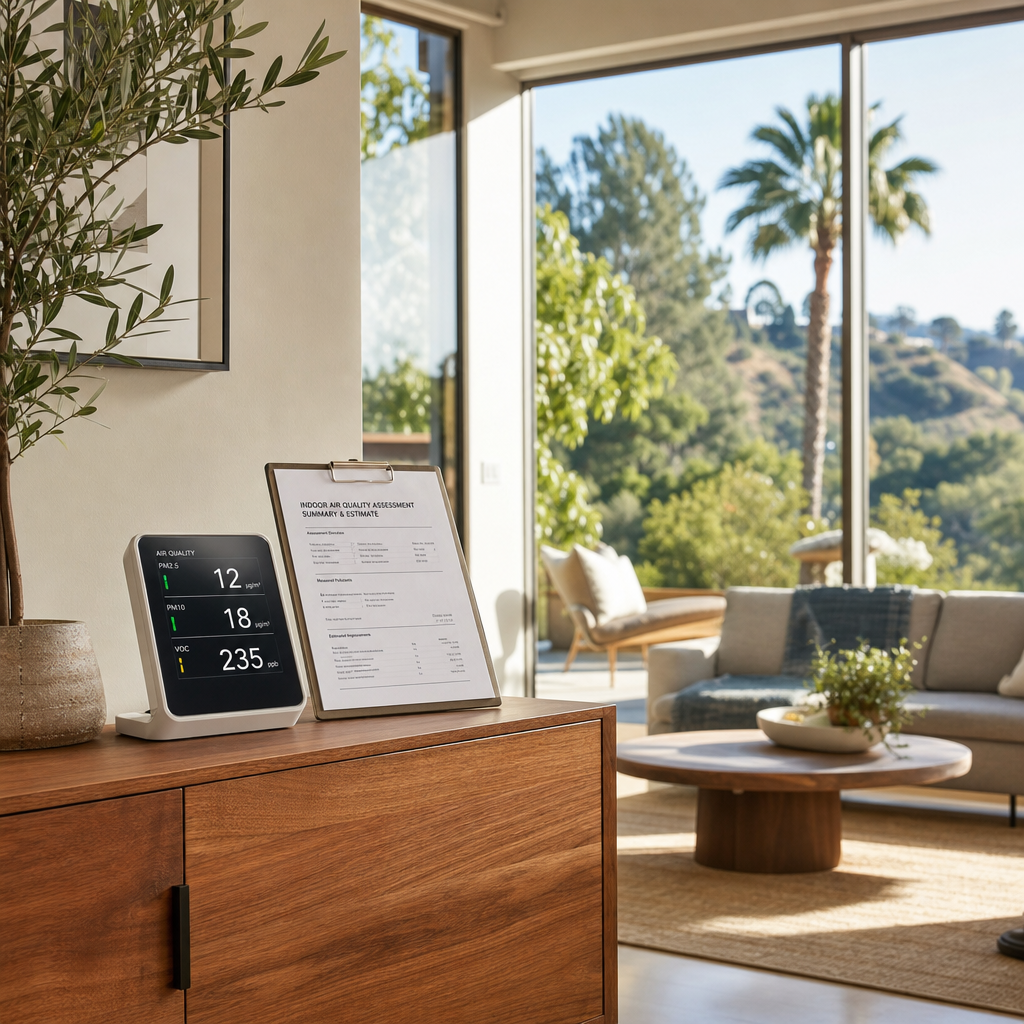Illustration for indoor air quality testing in Hollywood