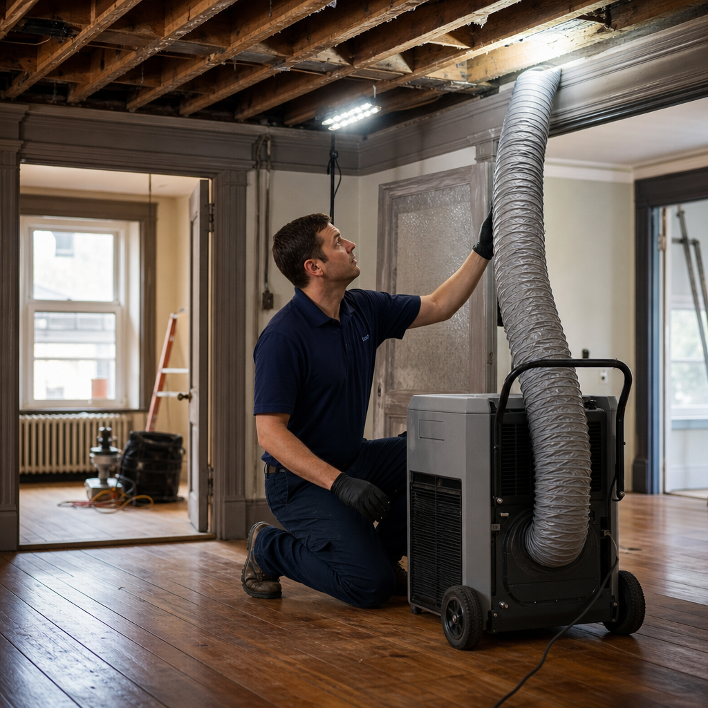 Illustration for water damage restoration in Ditmars Steinway