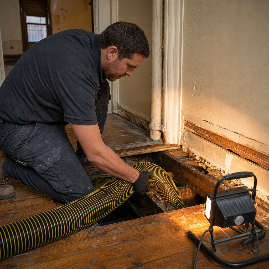 Illustration for emergency water damage restoration in East Harlem
