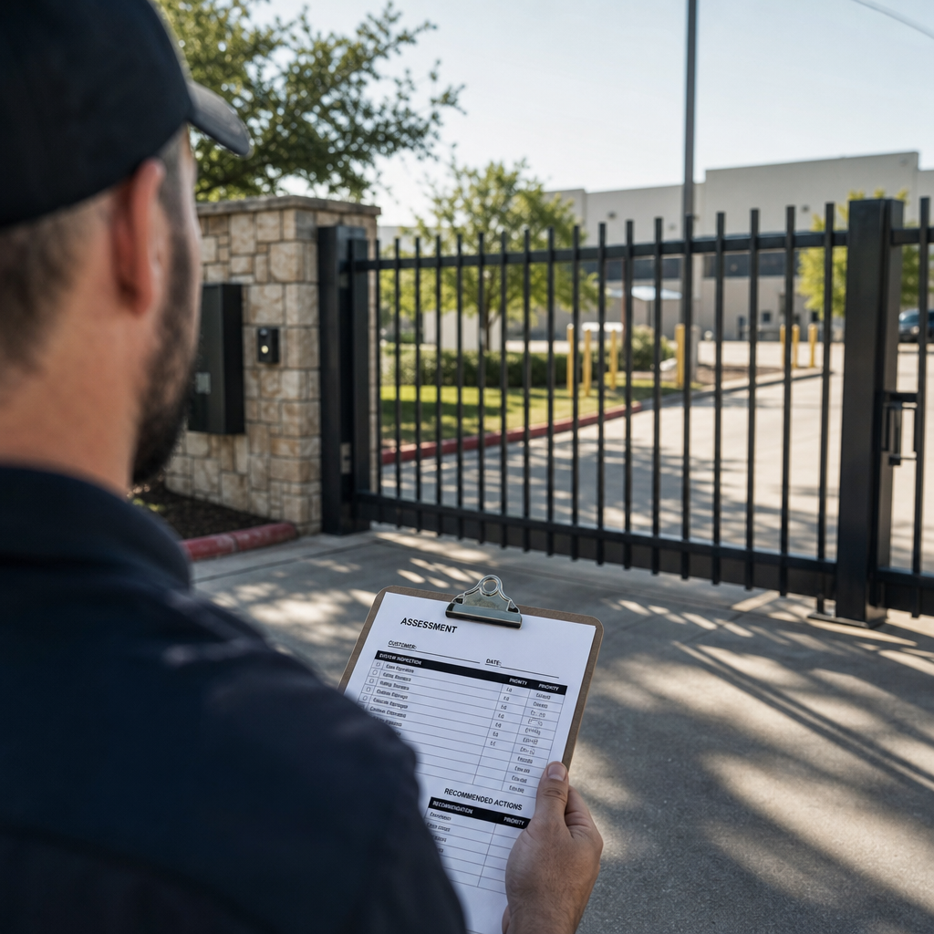 Illustration for commercial gate repair