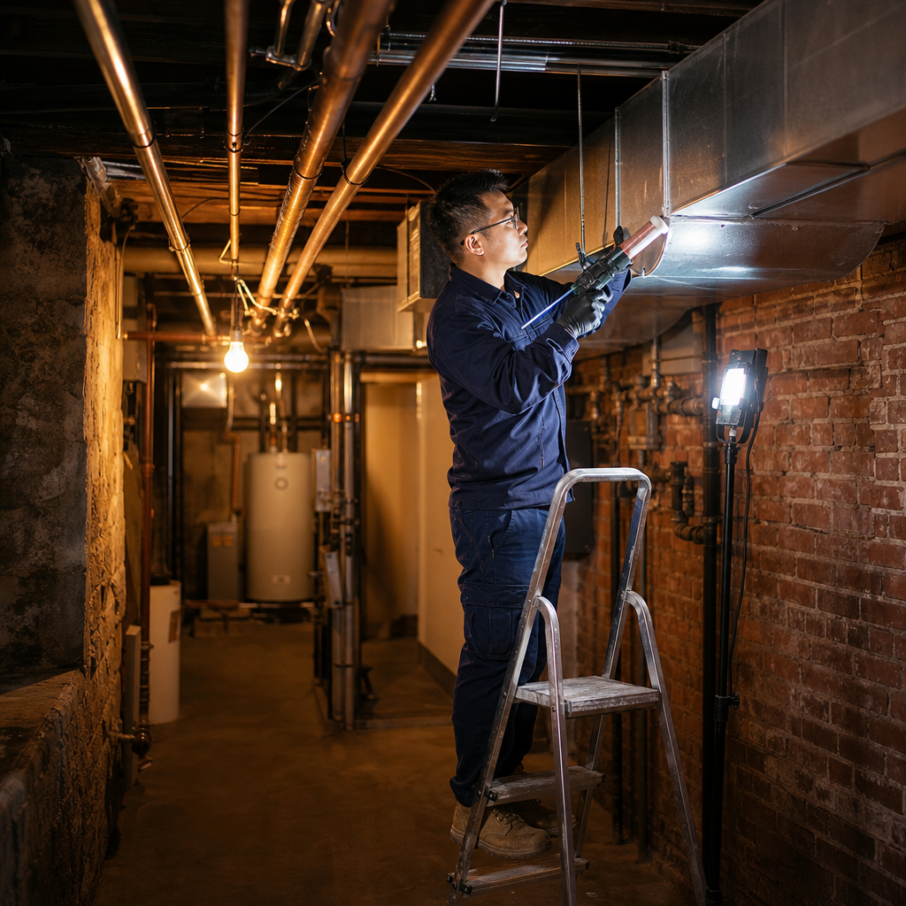 Illustration for air duct cleaning in Chinatown