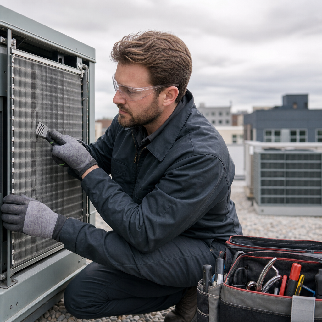 Illustration for hvac coil cleaning in Chinatown