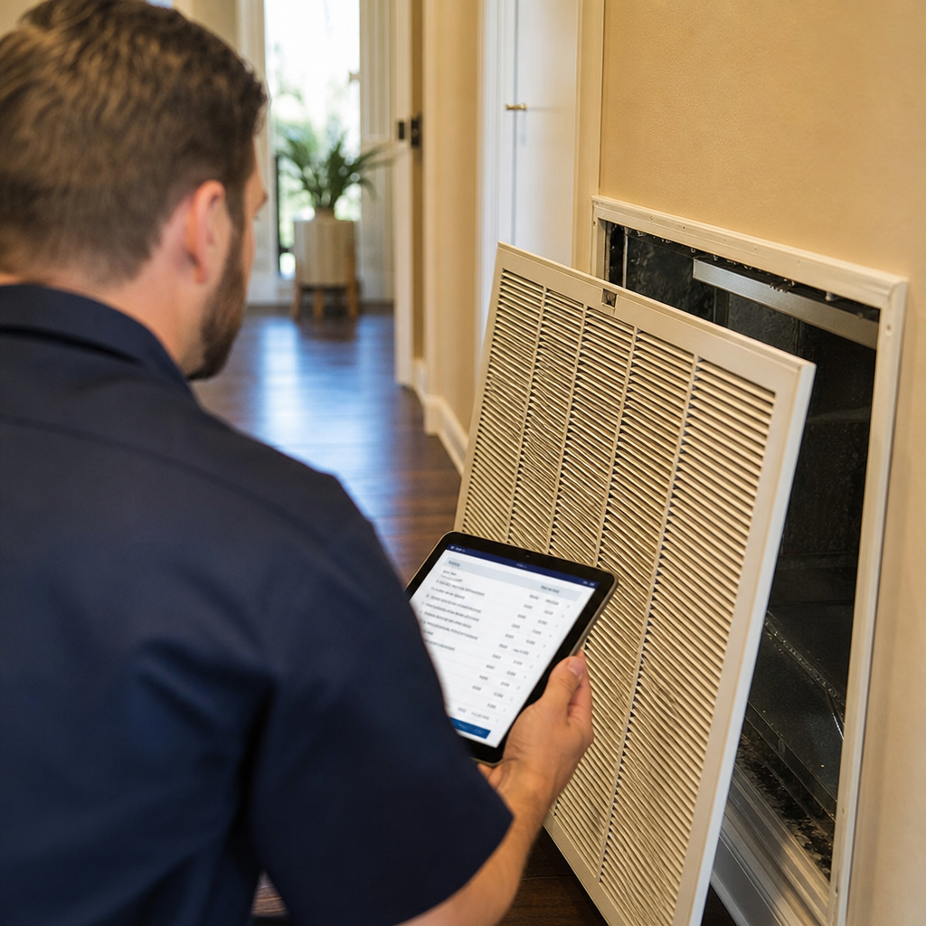 Illustration for return duct cleaning in Vallejo