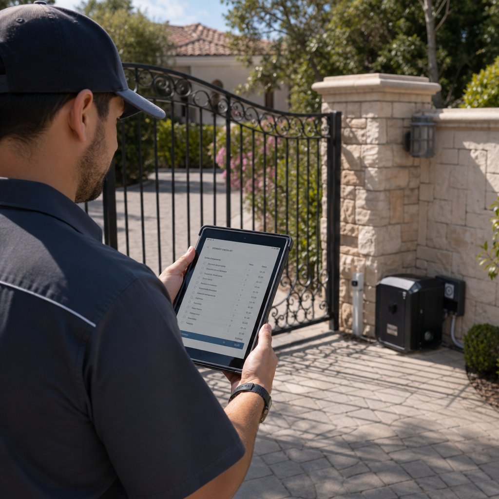 Illustration for gate repair in Laguna Woods
