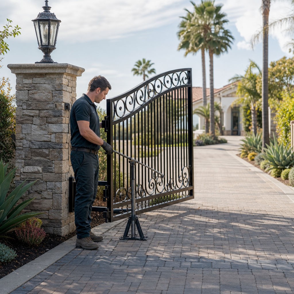 Illustration for gate hinge repair in Costa Mesa
