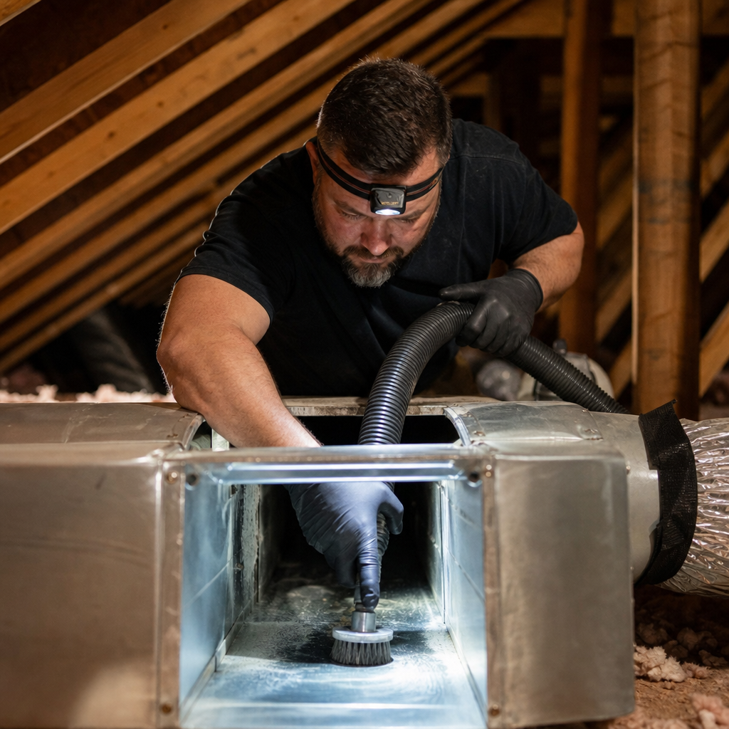 Illustration for air duct cleaning in Bastrop