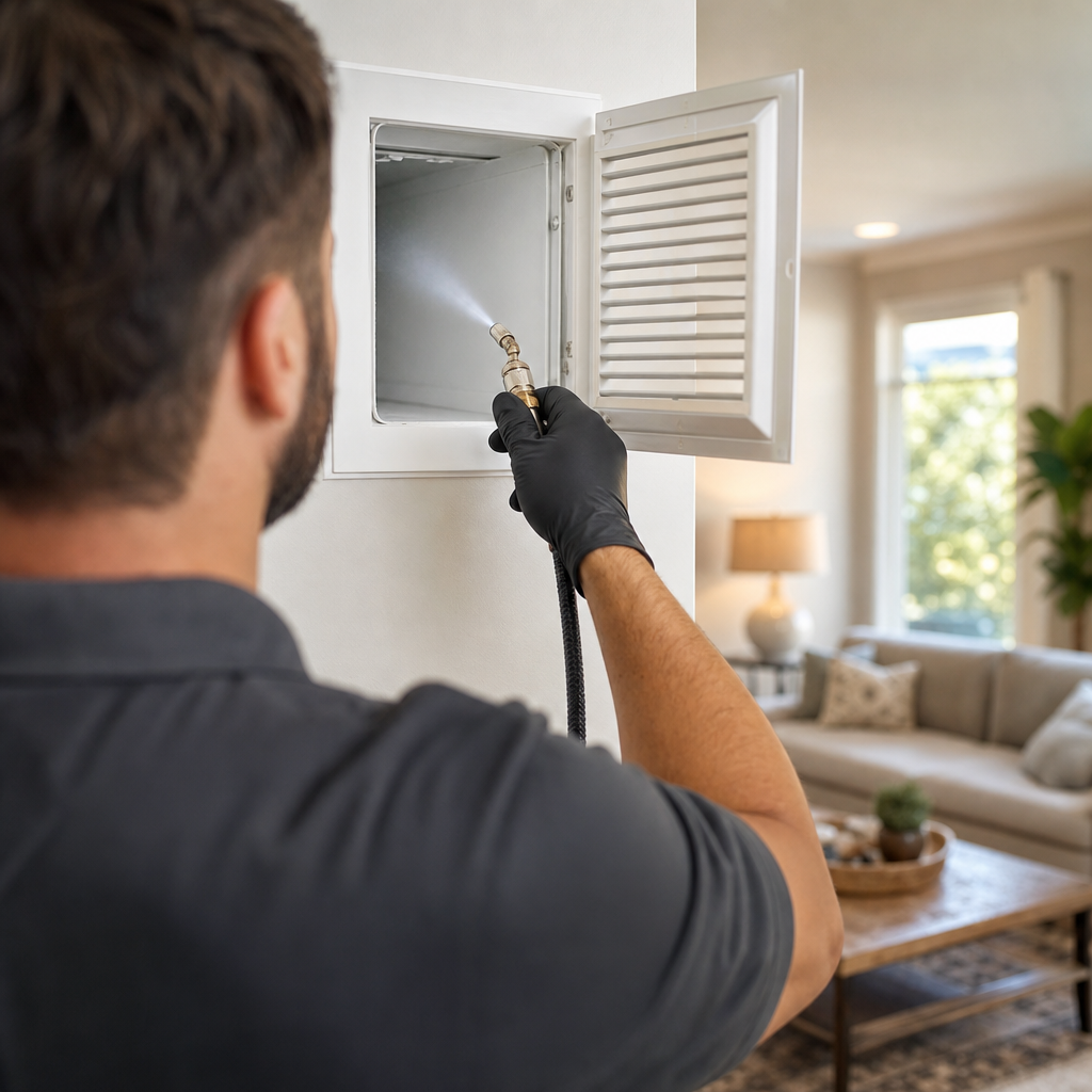 Illustration for air duct sanitizing in Camp Swift