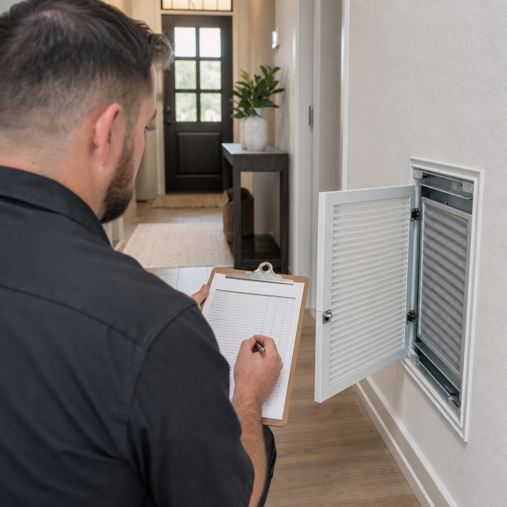 Illustration for air duct sanitizing in Kyle
