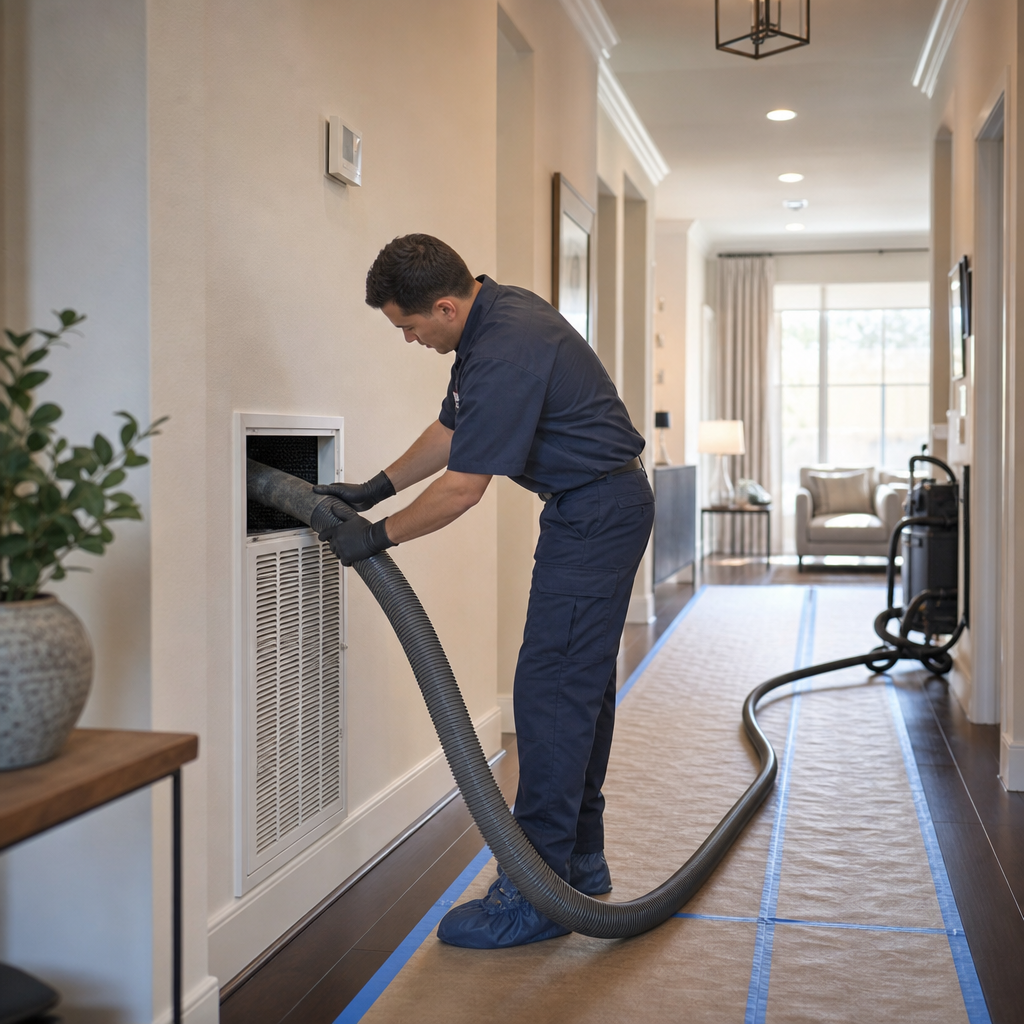 Illustration for return duct cleaning in Hutto