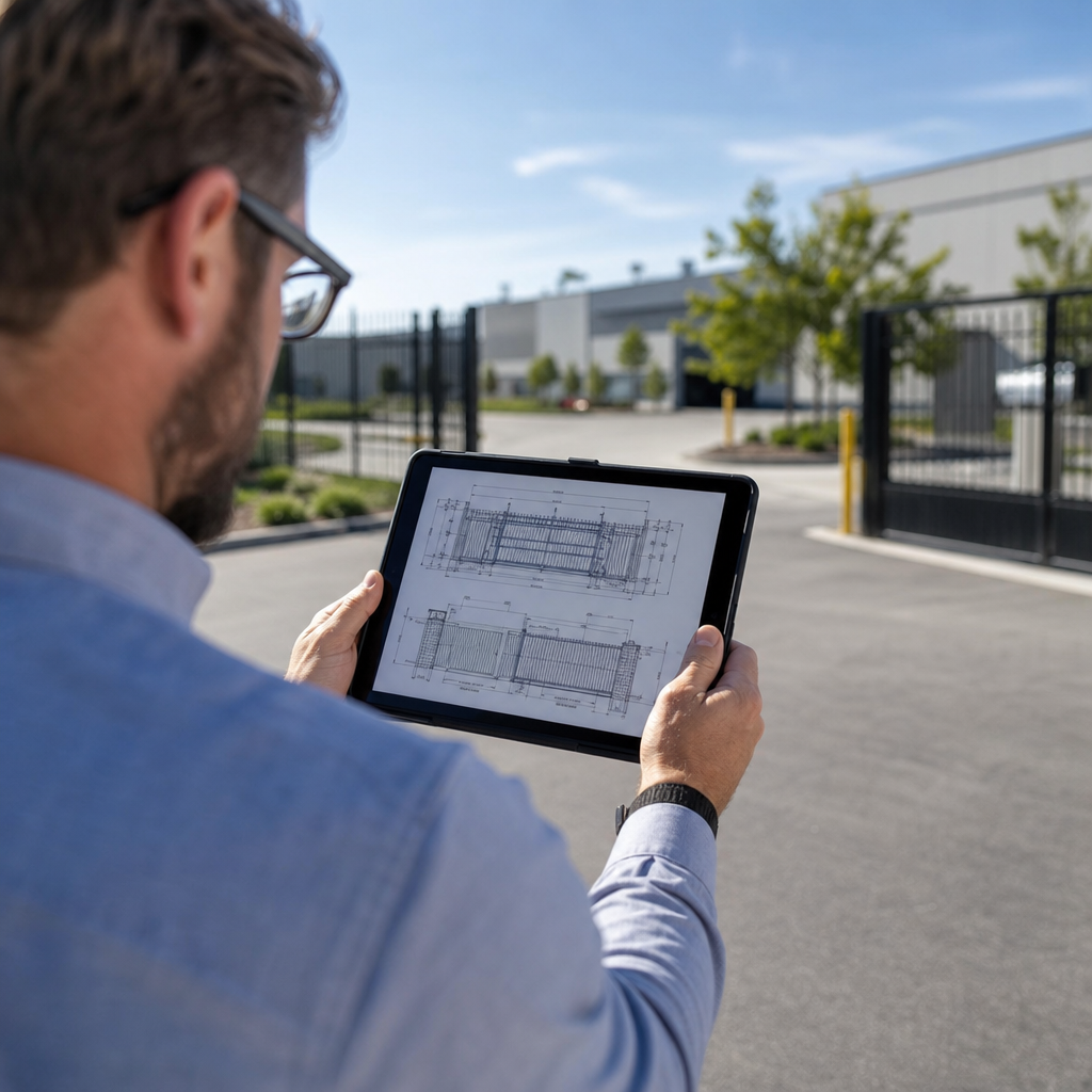 Illustration for commercial gate installation cost pasadena