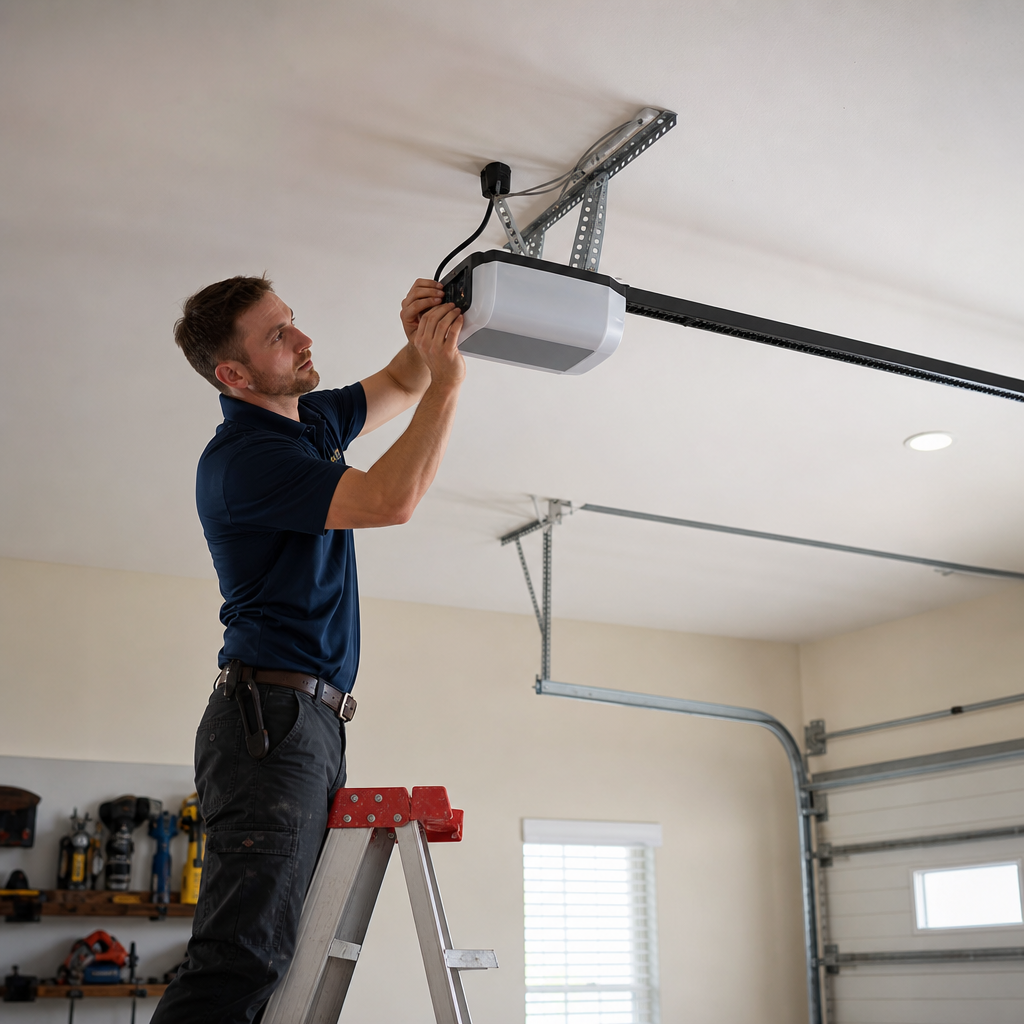 Illustration for garage door opener installation