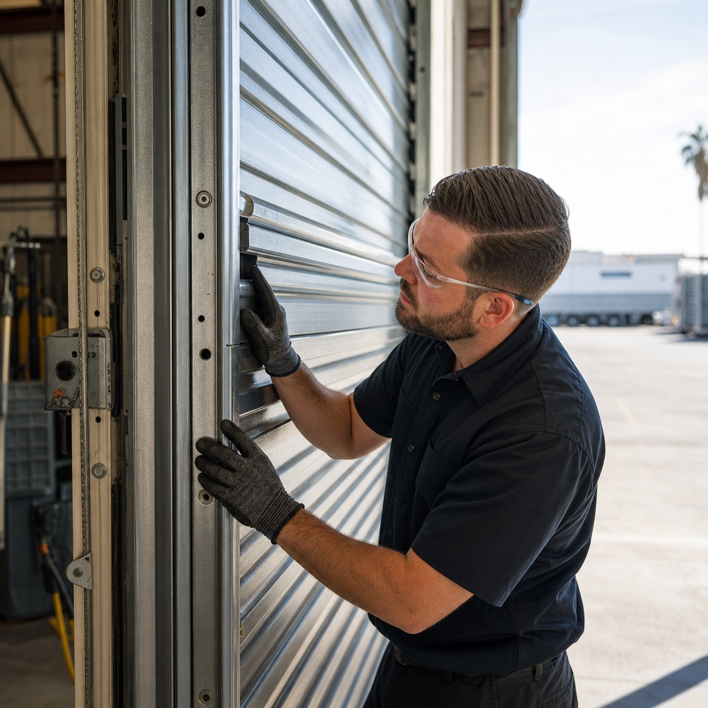 Illustration for commercial roll up door repair near me