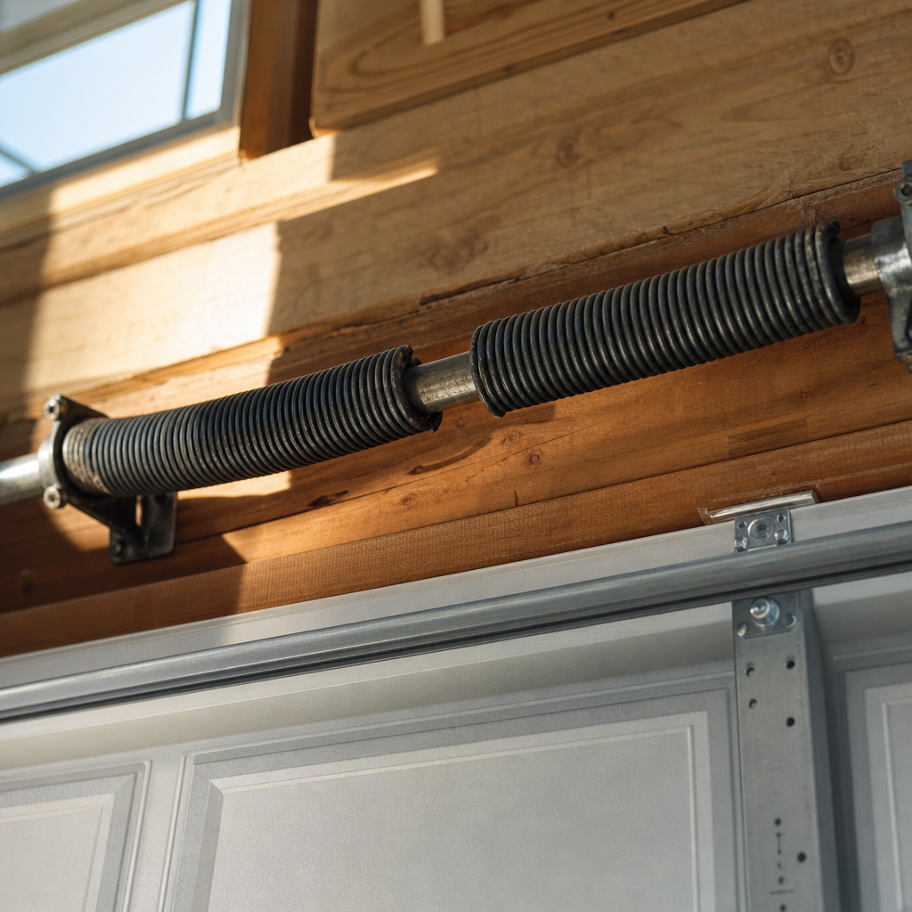 Illustration for broken garage door spring