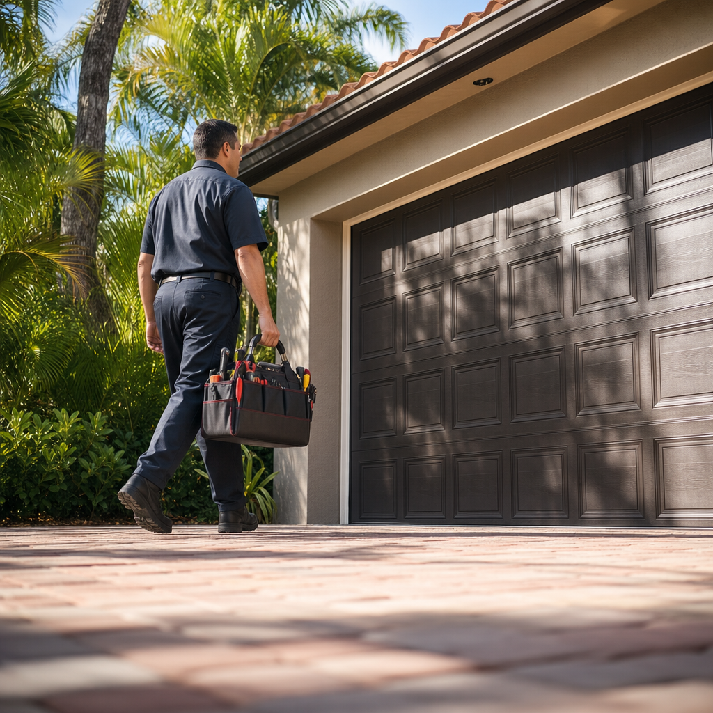 Illustration for emergency garage door repair in Miami Shores