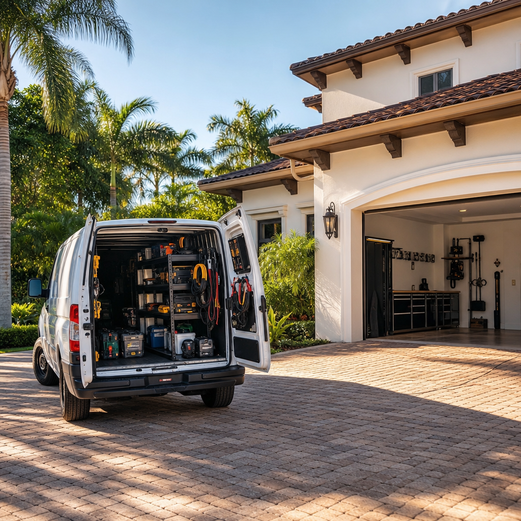 Illustration for emergency garage door repair in Coral Gables