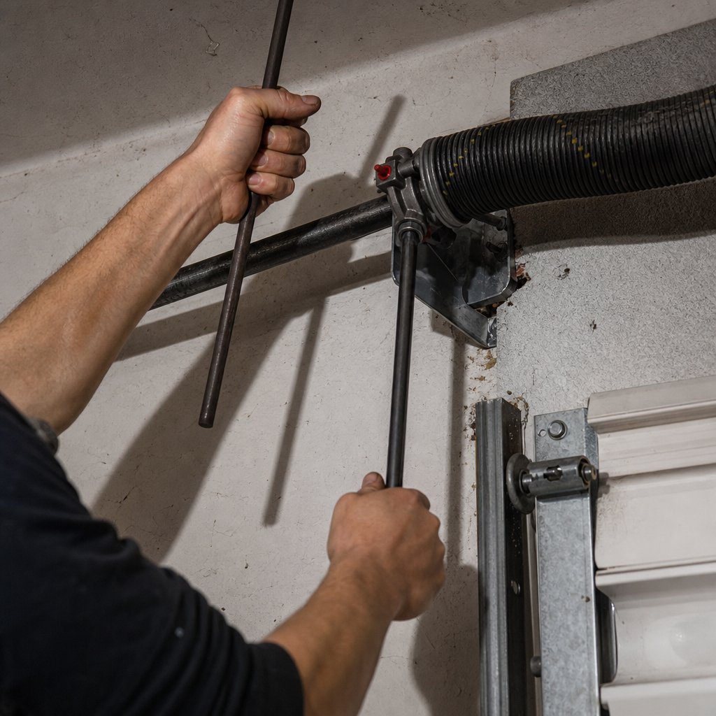Illustration for garage door spring replacement