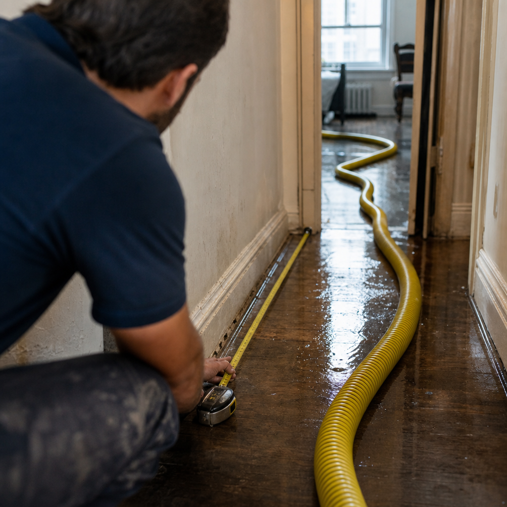 Illustration for flooded apartment water extraction midtown west
