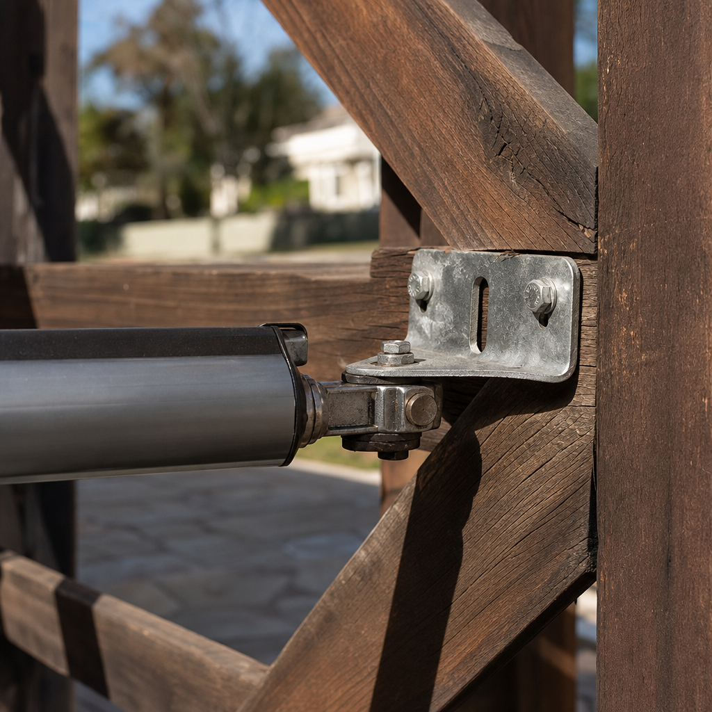Illustration for sagging wooden gate