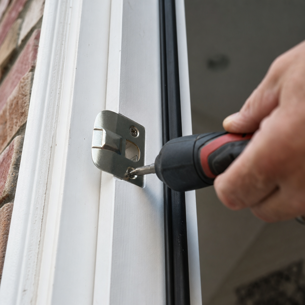 Illustration for installing a new doorknob
