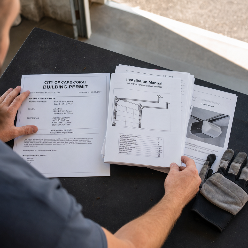 Illustration for garage door replacement