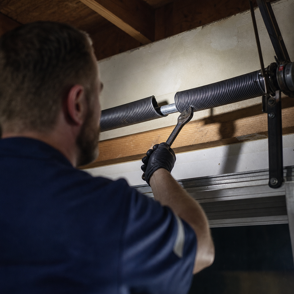 Illustration for emergency garage door repair