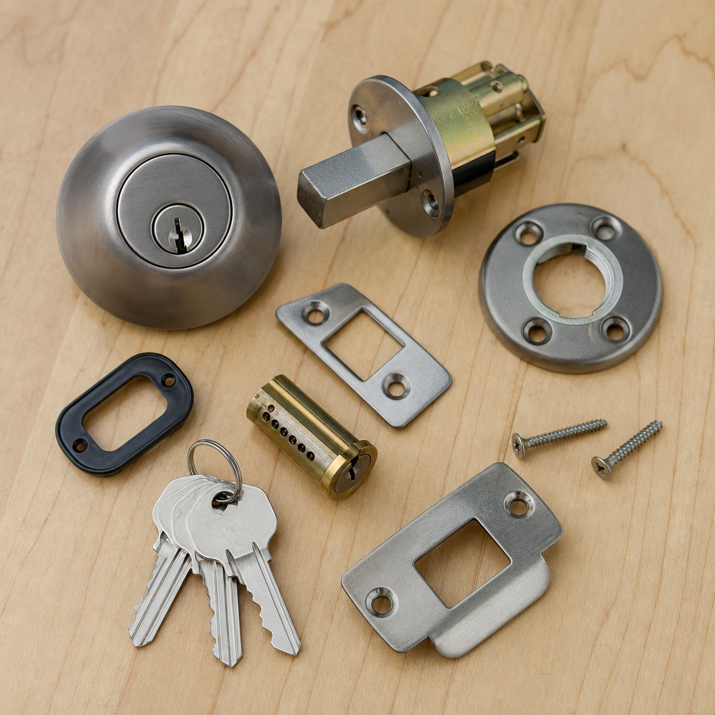 Illustration for install new deadbolt