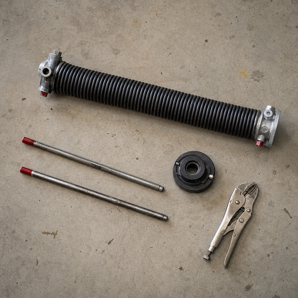 Illustration for broken garage door spring repair