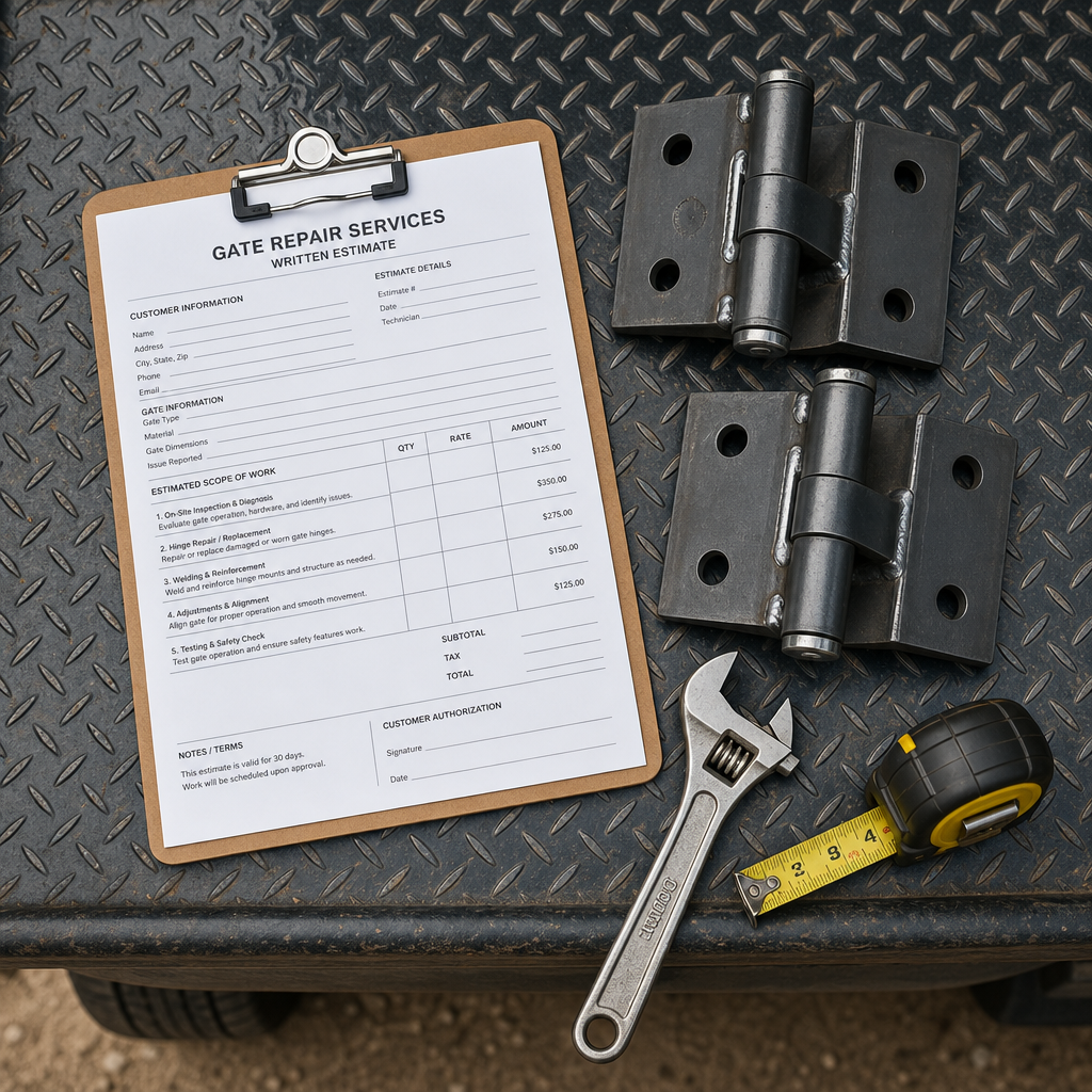 Illustration for security gate repair