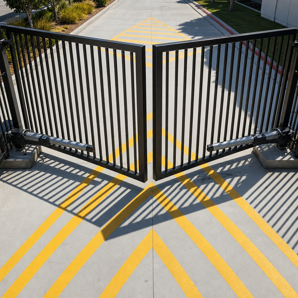 Illustration for commercial automatic gate installation