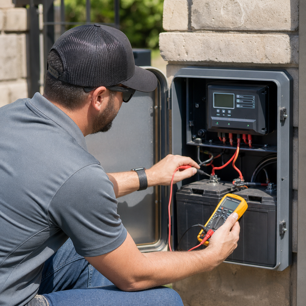Illustration for solar vs electric gate openers comparison